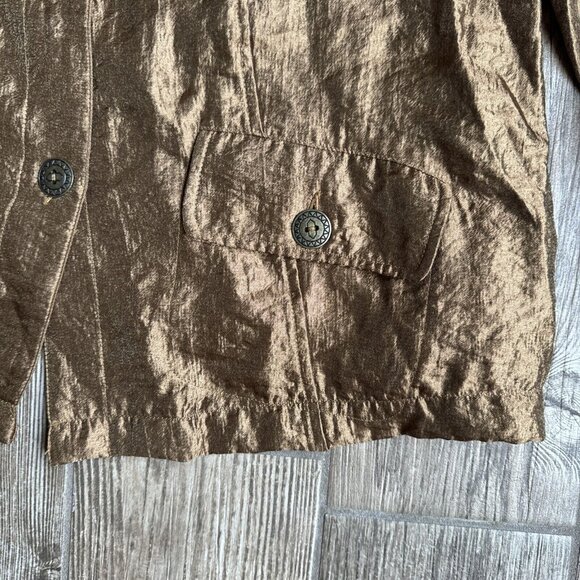 Ruby Rd Jacket Womens 8 Bronze Iridescent Lightweight Jacket‎ Pockets Metallic - Picture 3 of 9